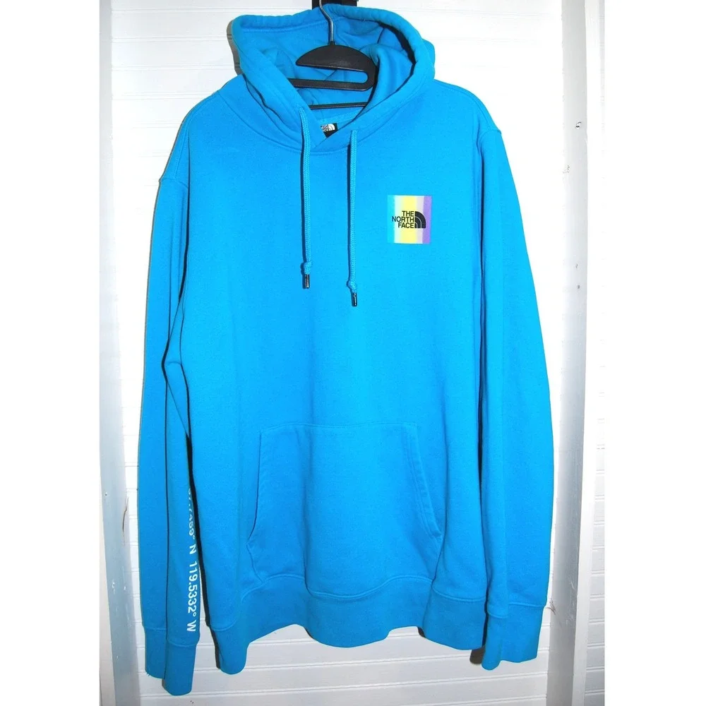 Men's XL The North Face Distorted‎ Half Dome LX Hoodie Blue Sleeve Coordinates